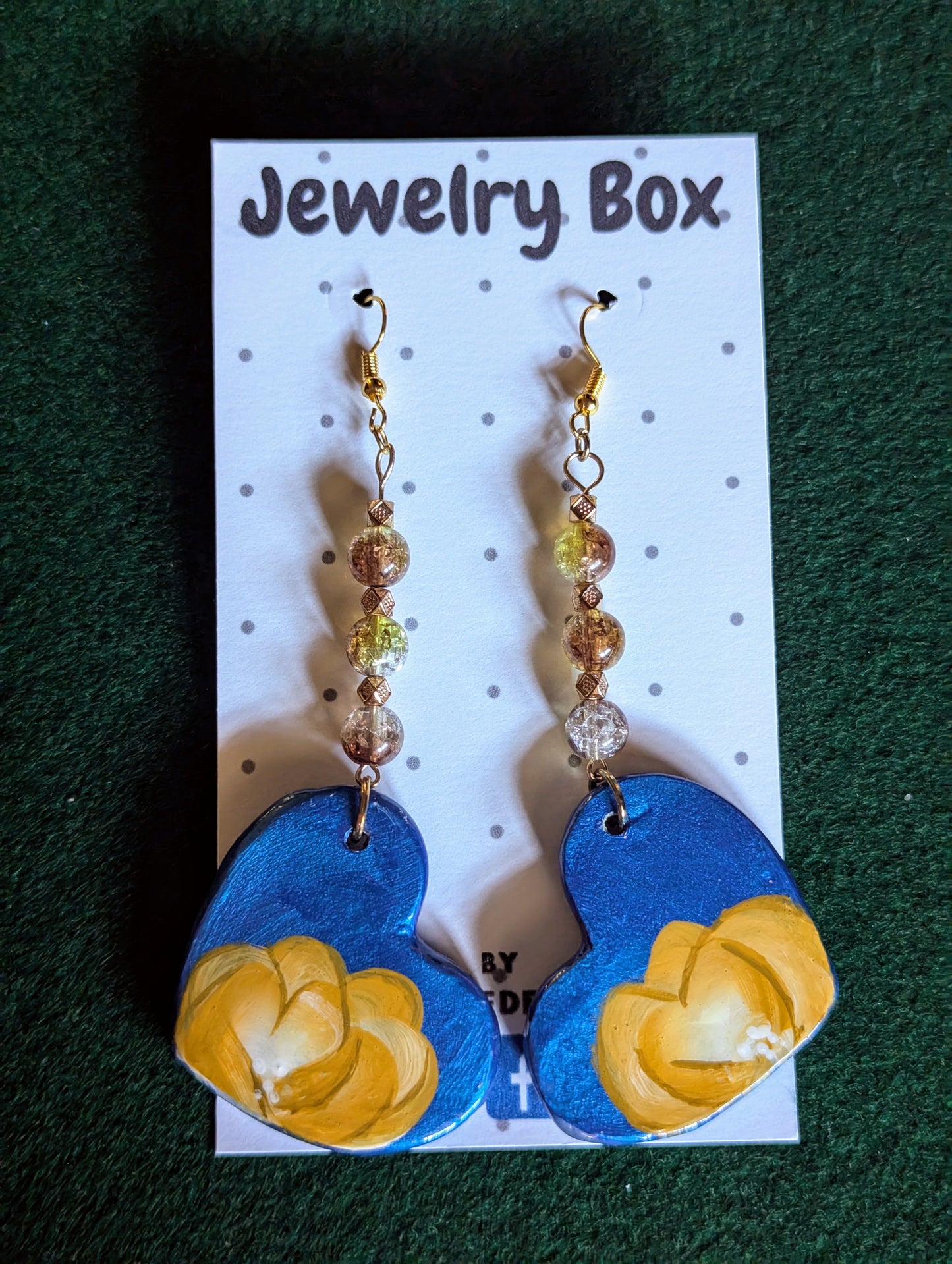 Blue Heart Earrings