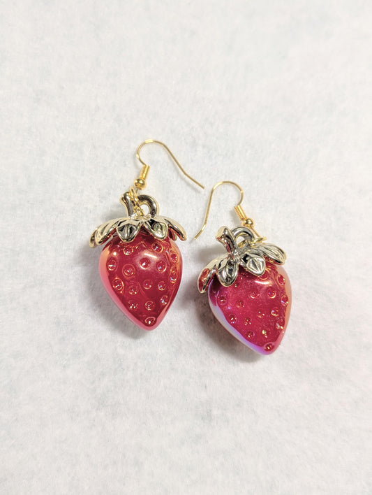 Red strawberry earrings