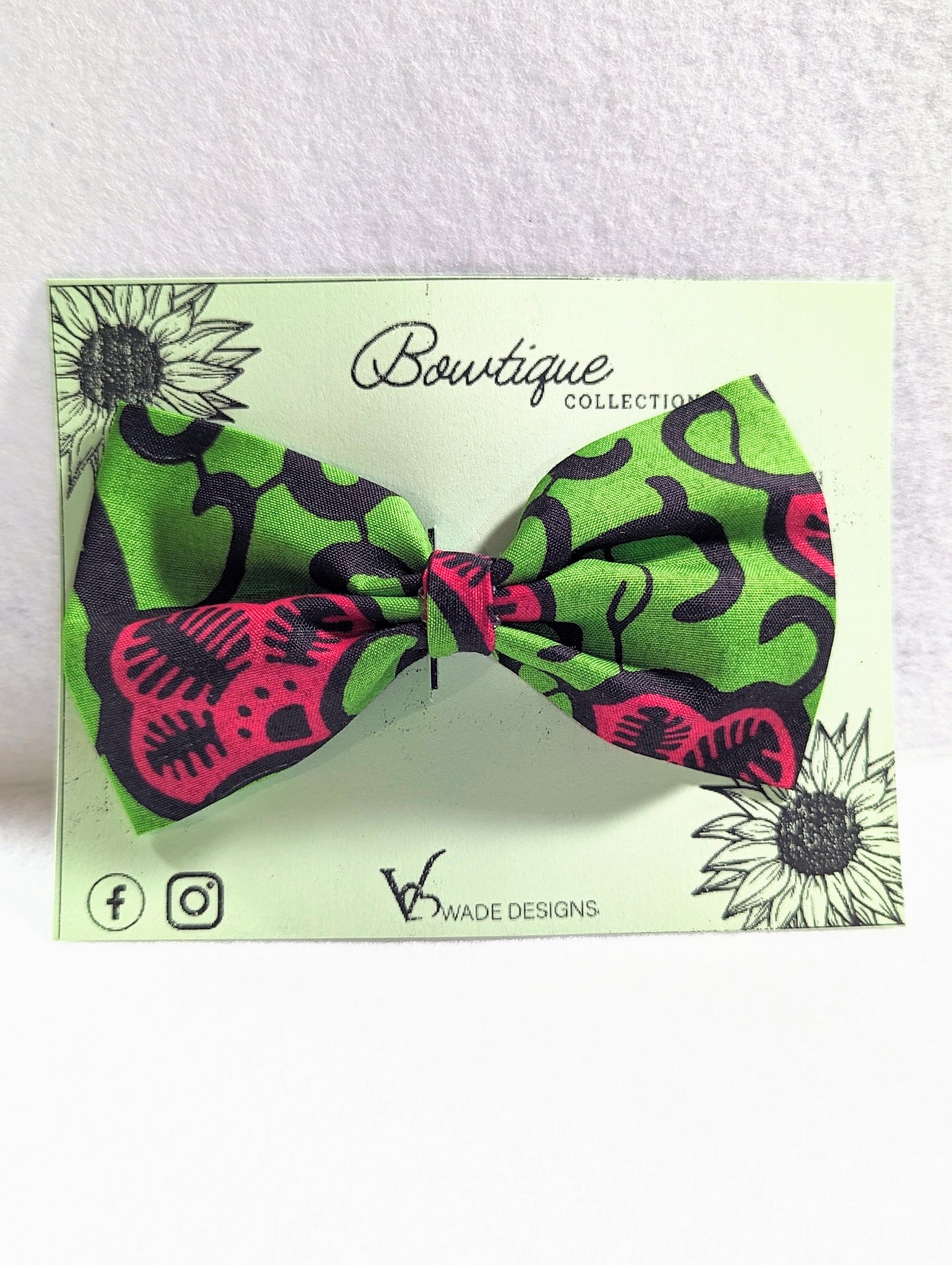 Green Ankara Hair Bow