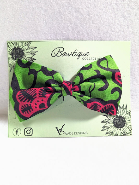 Green Ankara Hair Bow