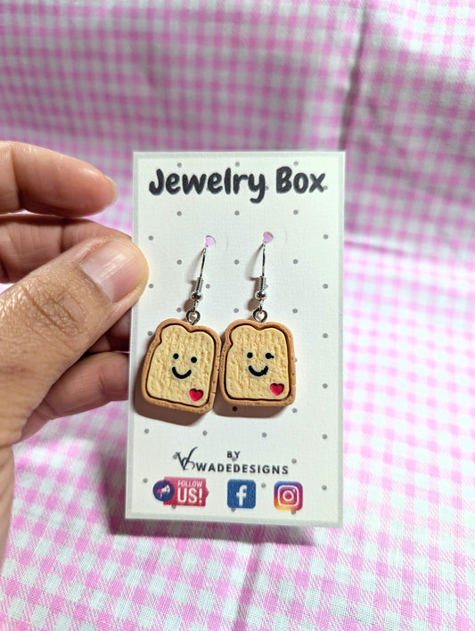 Smiling toast earrings