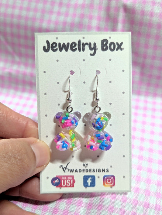 Confetti teddy earrings