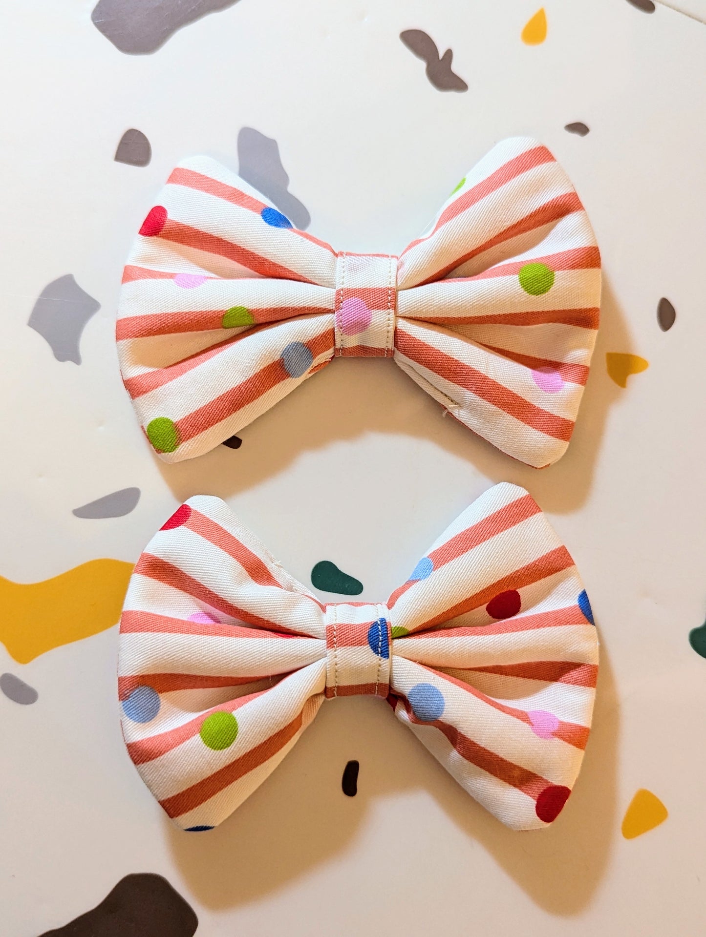 Striped dots quilt bows