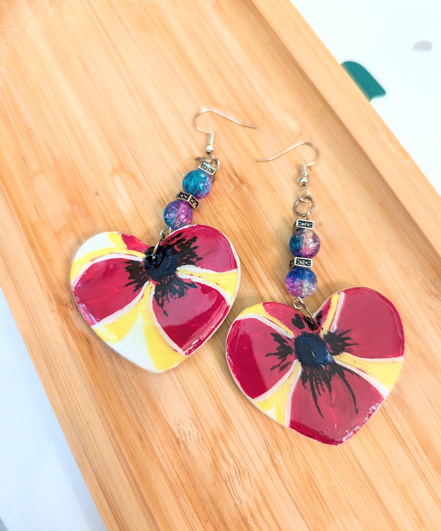 Flower Heart Earrings