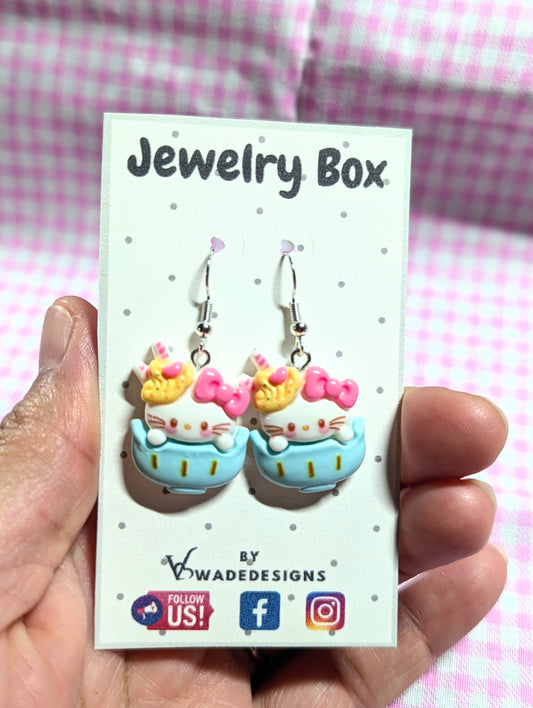 Hello kitty cup earrings